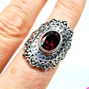 BALI LEGACY Mozambique Garnet Ring in Sterling Silver 8 NWT